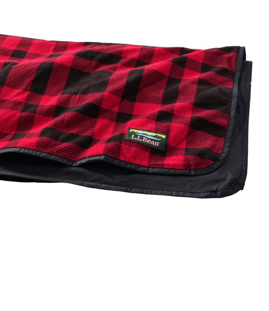 L.L.Bean Waterproof Outdoor Blanket,Plaid, Persimmon Orange Ombre Plaid/Black, small image number 3