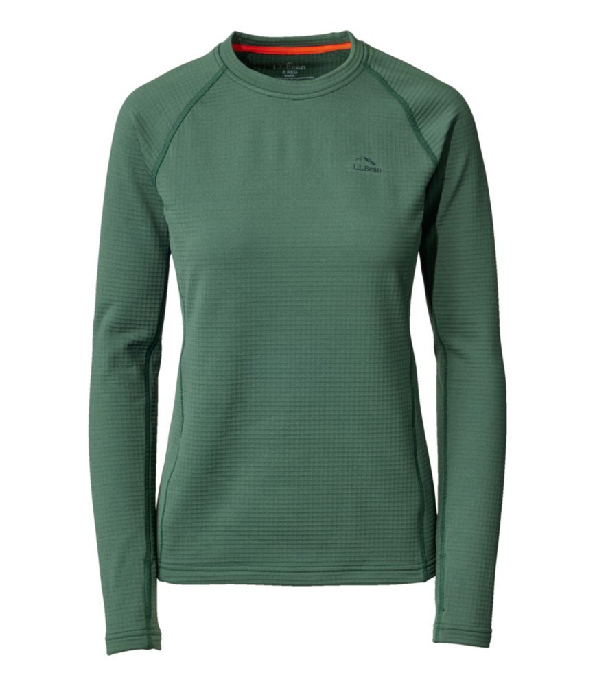 Women's L.L.Bean Heavyweight Base Layer Crew Top, Pinewood Green, small image number 1