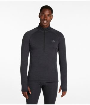 Men's L.L.Bean Midweight Base Layer Crew Top, 1/4 Zip