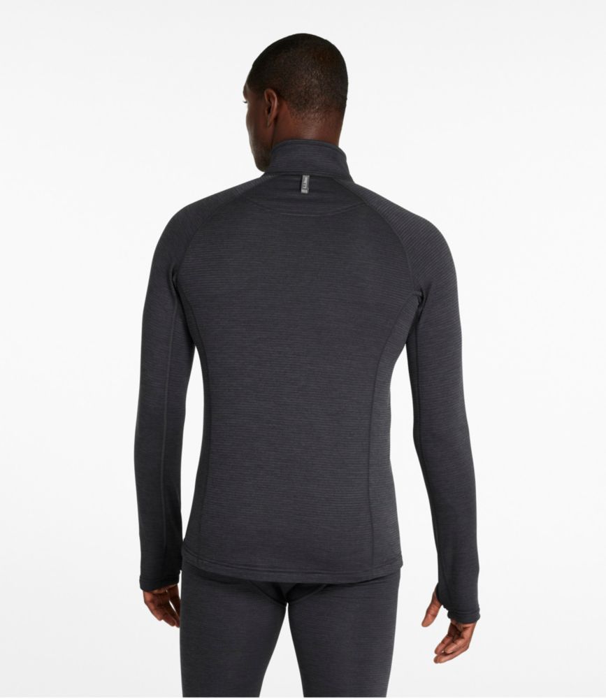 Men's L.L.Bean Midweight Base Layer Crew Top, 1/4 Zip, Carbon Navy, small image number 3