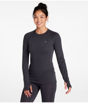 Women's L.L.Bean Midweight Base Layer Crew Top, New