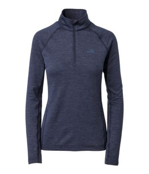 Women's L.L.Bean Midweight Base Layer Crew Top, 1/4 Zip