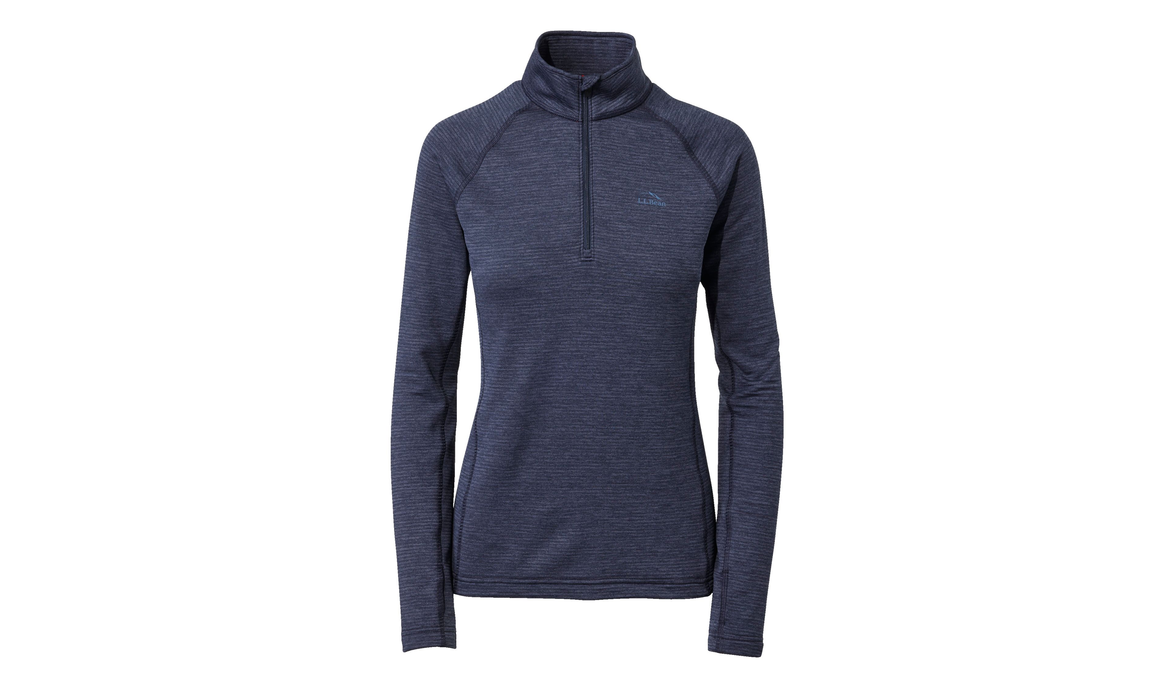 Women's L.L.Bean Midweight Base Layer Crew Top, 1/4 Zip