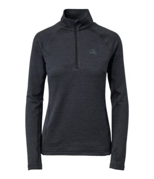 Women's L.L.Bean Midweight Base Layer Crew Top, 1/4 Zip