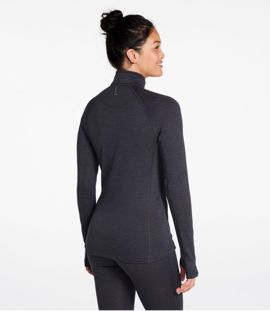 Women's L.L.Bean Midweight Base Layer Crew Top, 1/4 Zip
