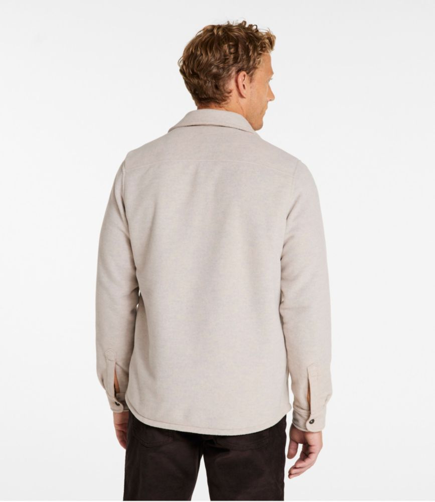 Men's Bean's Mariner Fleece Shirt, Oatmeal Heather, small image number 3