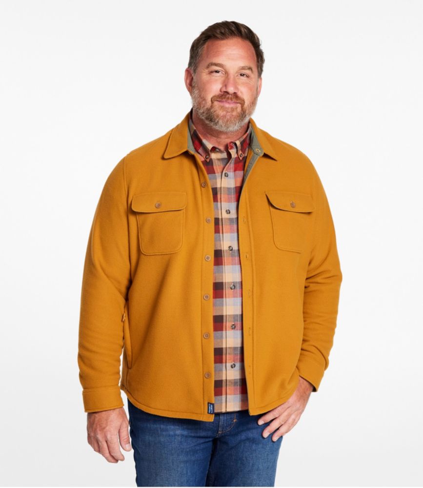 Men's Bean's Mariner Fleece Shirt, Oatmeal Heather, small image number 4