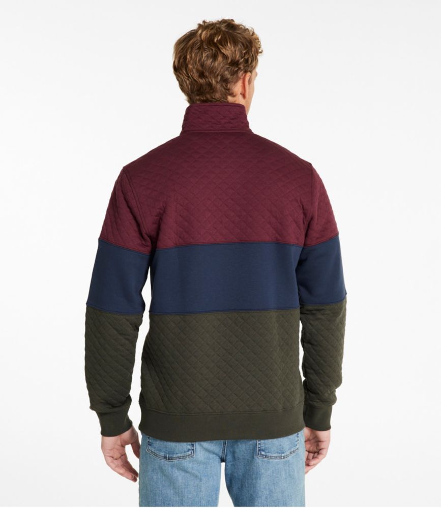 Men's Bean's Quilted Sweatshirt, Mockneck, Colorblock