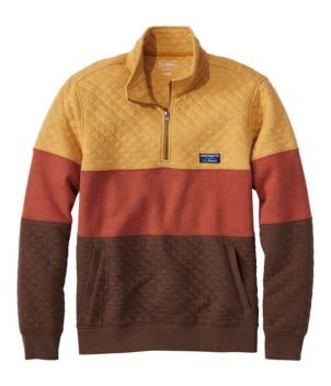 Men's Bean's Quilted Sweatshirt, Mockneck, Colorblock