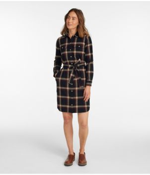 Women's Signature Camp Flannel Shirt Dress, Button-Front