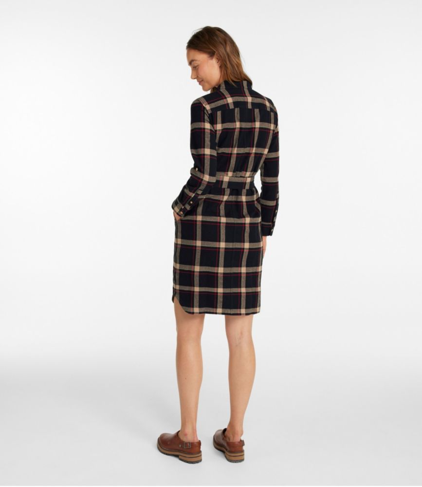 Women's Signature Camp Flannel Shirt Dress, Button-Front, Deep Blue, small image number 3