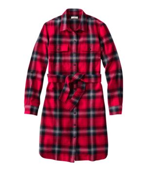 Women's Signature Camp Flannel Shirt Dress, Button-Front