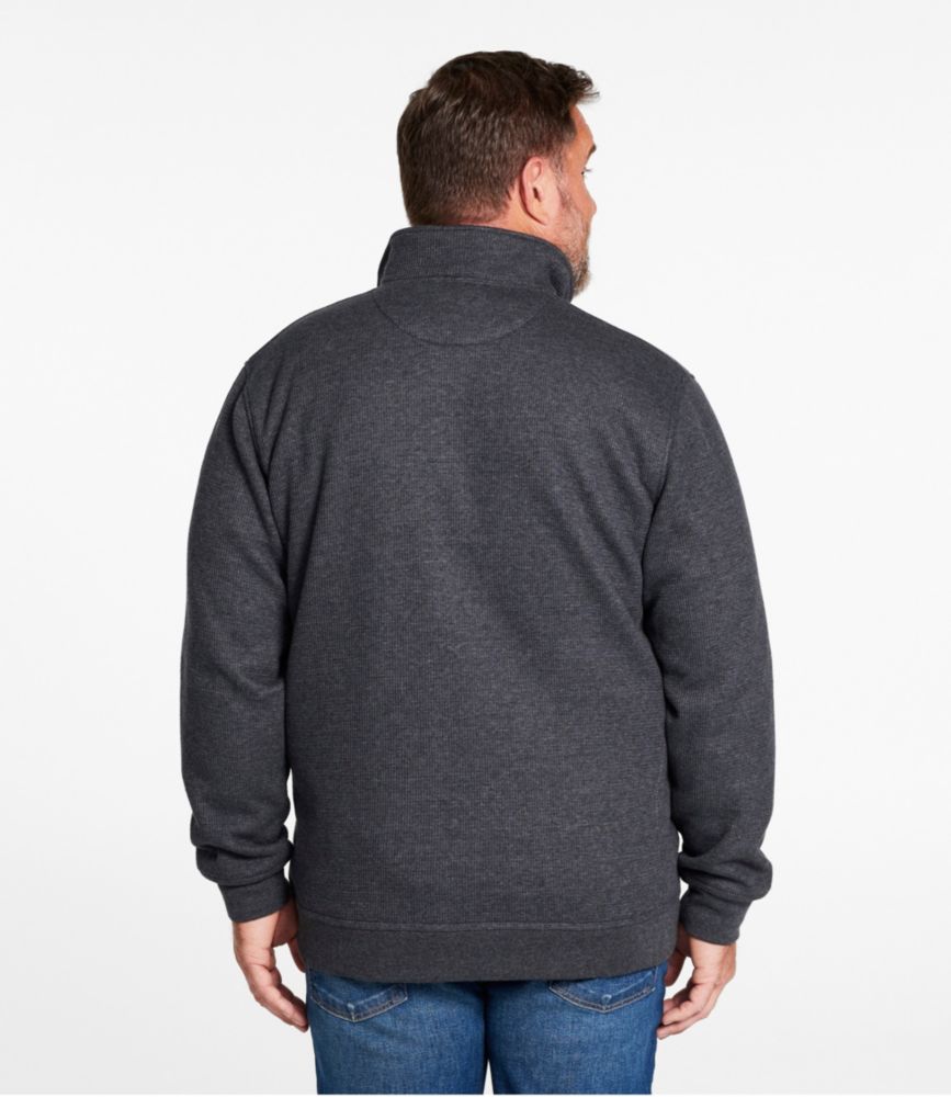 Men's Katahdin Iron Works Bonded Waffle Fleece, Mockneck, Charcoal Heather, small image number 5