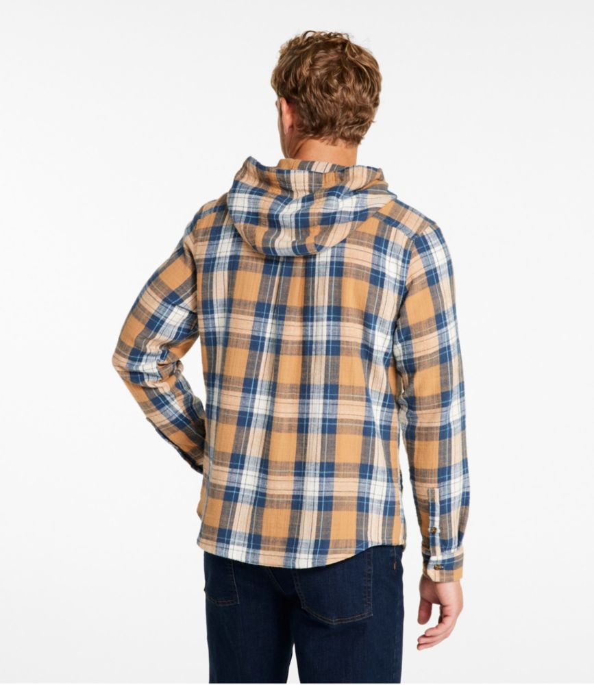 Men's 1912 Field Flannel Shirt, Hooded, Slightly Fitted Untucked Fit, Plaid, Barley, small image number 3