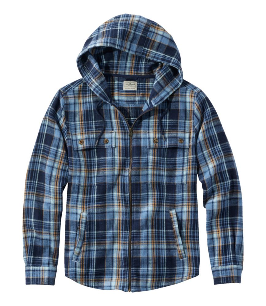 Men's 1912 Field Flannel Shirt, Hooded, Slightly Fitted Untucked Fit, Plaid