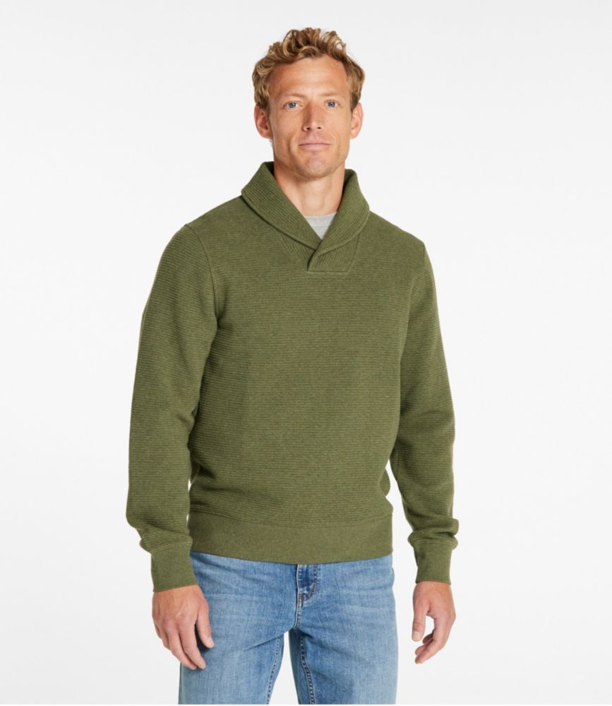 Men's Lakewashed Double-Knit Pullover, Shawl Collar, Classic Navy, small image number 2