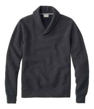 Men's Lakewashed Double-Knit Pullover, Shawl Collar, New