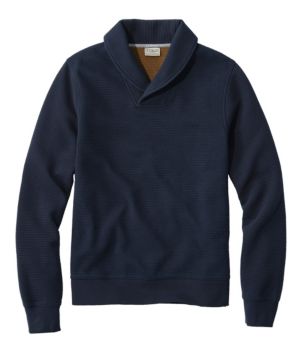 Men's Lakewashed Double-Knit Pullover, Shawl Collar