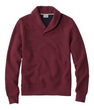 Men's Lakewashed Double-Knit Pullover, Shawl Collar, New