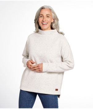 Women's Double L Soft Donegal Sweatshirt, Funnelneck