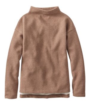 Women's Double L Soft Donegal Sweatshirt, Funnelneck