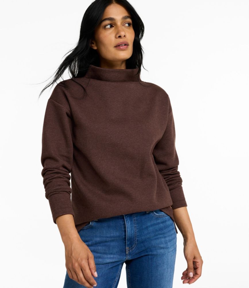 Women's Double L Soft Donegal Sweatshirt, Funnelneck Front