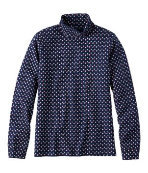 Women's L.L.Bean Interlock Turtleneck, Long-Sleeve Allover Print