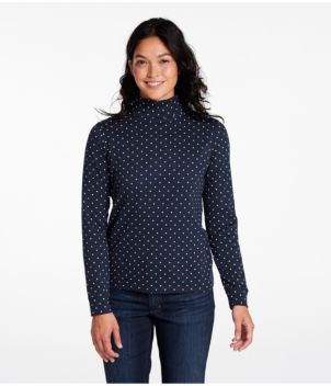 Women's L.L.Bean Interlock Turtleneck, Long-Sleeve Allover Print