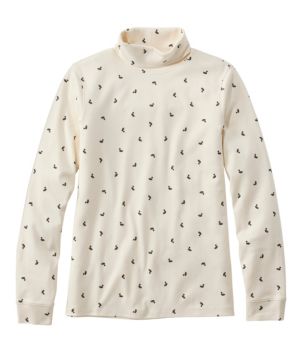 Women's L.L.Bean Interlock Turtleneck, Long-Sleeve Allover Print