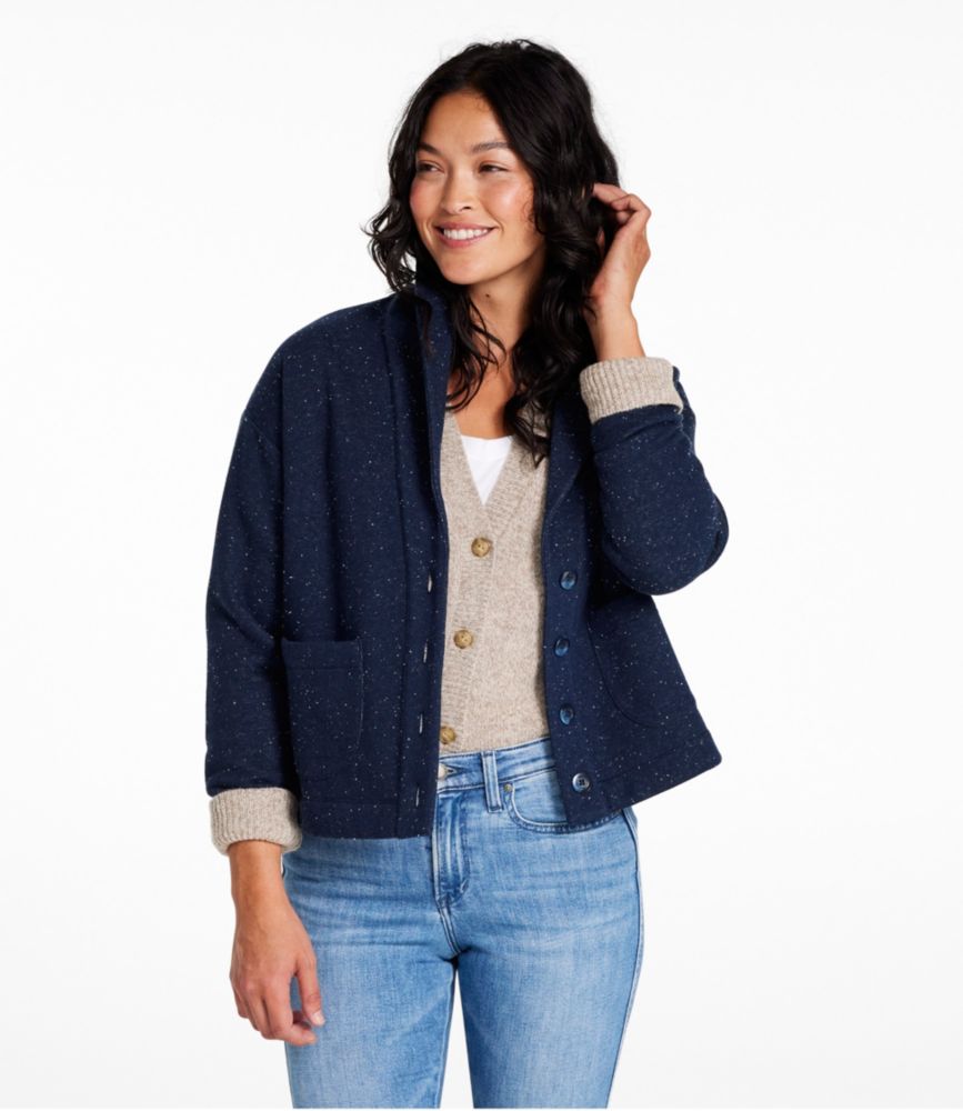 Women's Double L Soft Donegal Sweatshirt, Cardigan