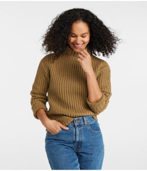 Women's Signature Original Cotton Ribbed Sweater, Mockneck