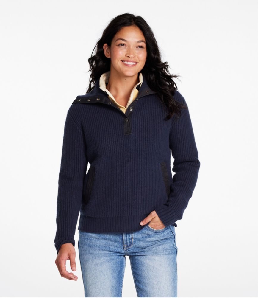 Women's Signature Mountain Ash Quarter-Snap Sweater, Gray Heather, small image number 2