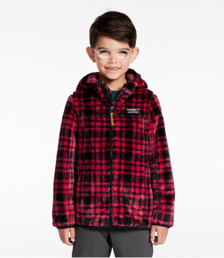 Kids' L.L.Bean Hi-Pile Fleece, Print, Royal Red Plaid, small image number 3