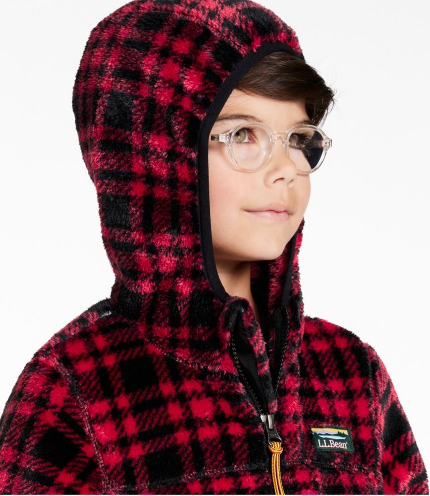 Kids' L.L.Bean Hi-Pile Fleece, Print, Royal Red Plaid, small image number 4