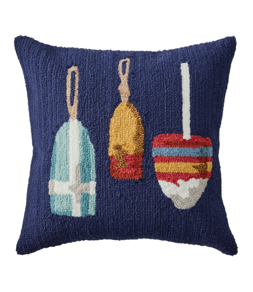 Indoor/Outdoor Hooked Pillow, Buoys, Multi, small image number 1