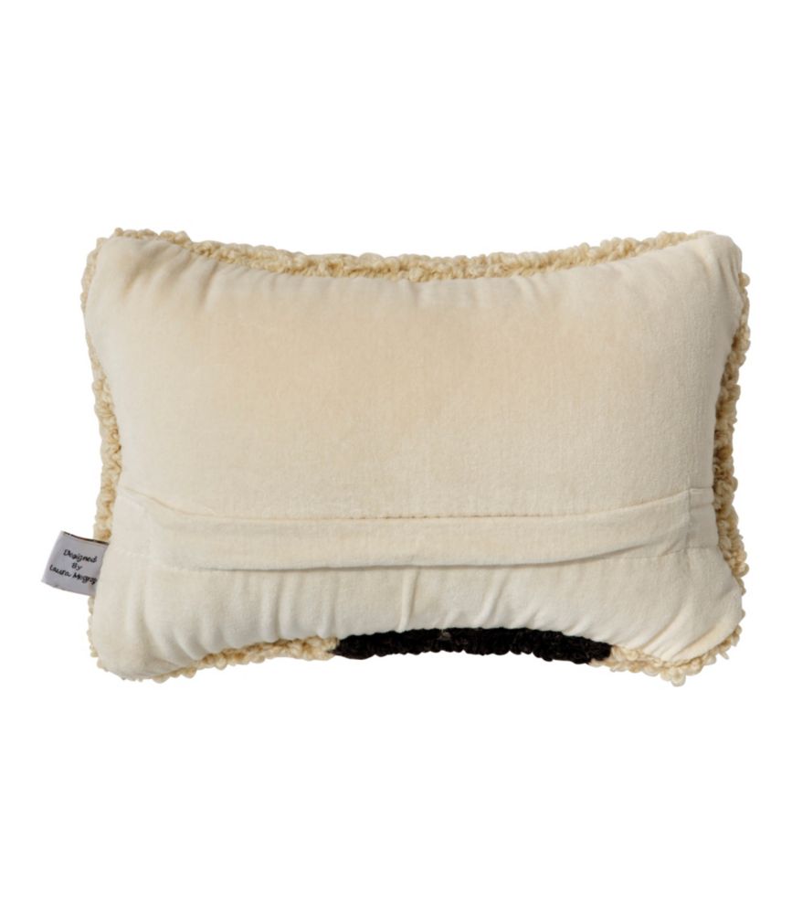 Wool Hooked Throw Pillow, Black Labrador, 8" x 12"