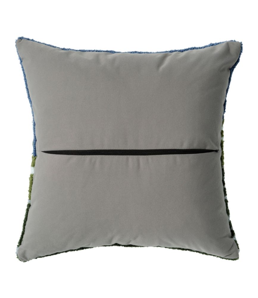 Indoor/Outdoor Hooked Pillow, Frosted Trees