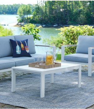 White Aluminum Deep Seating Coffee Table