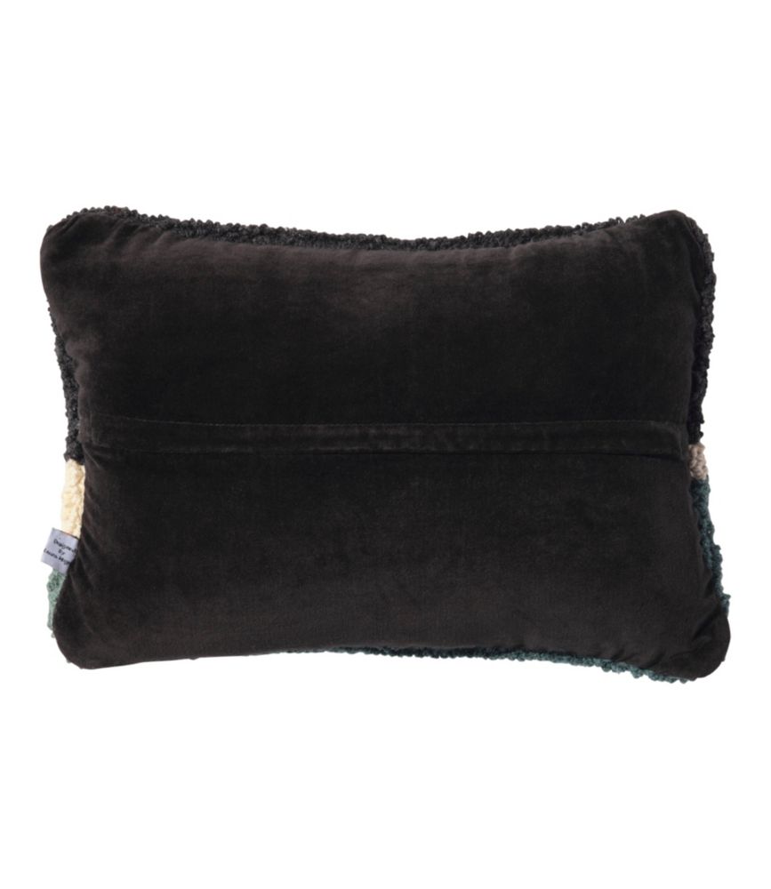 Wool Hooked Throw Pillow, Winter Woods, 12" x 18"