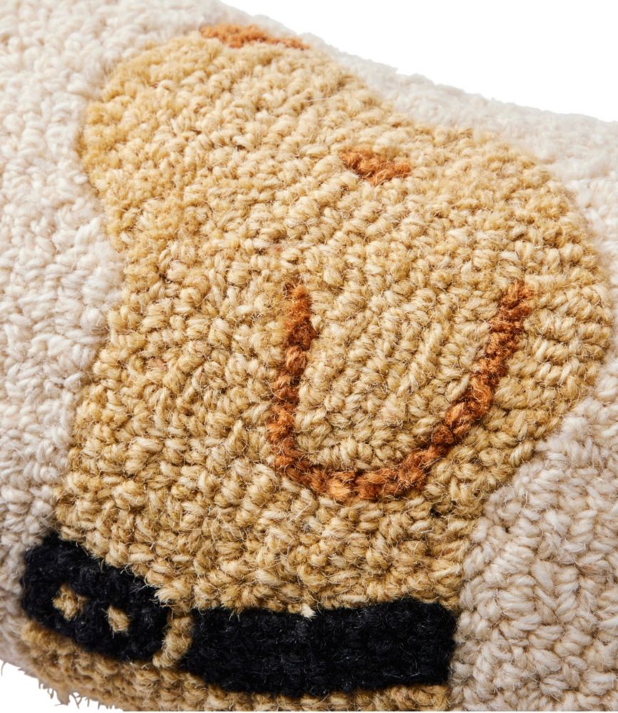 Wool Hooked Throw Pillow, Yellow Labrador, 8" x 12"