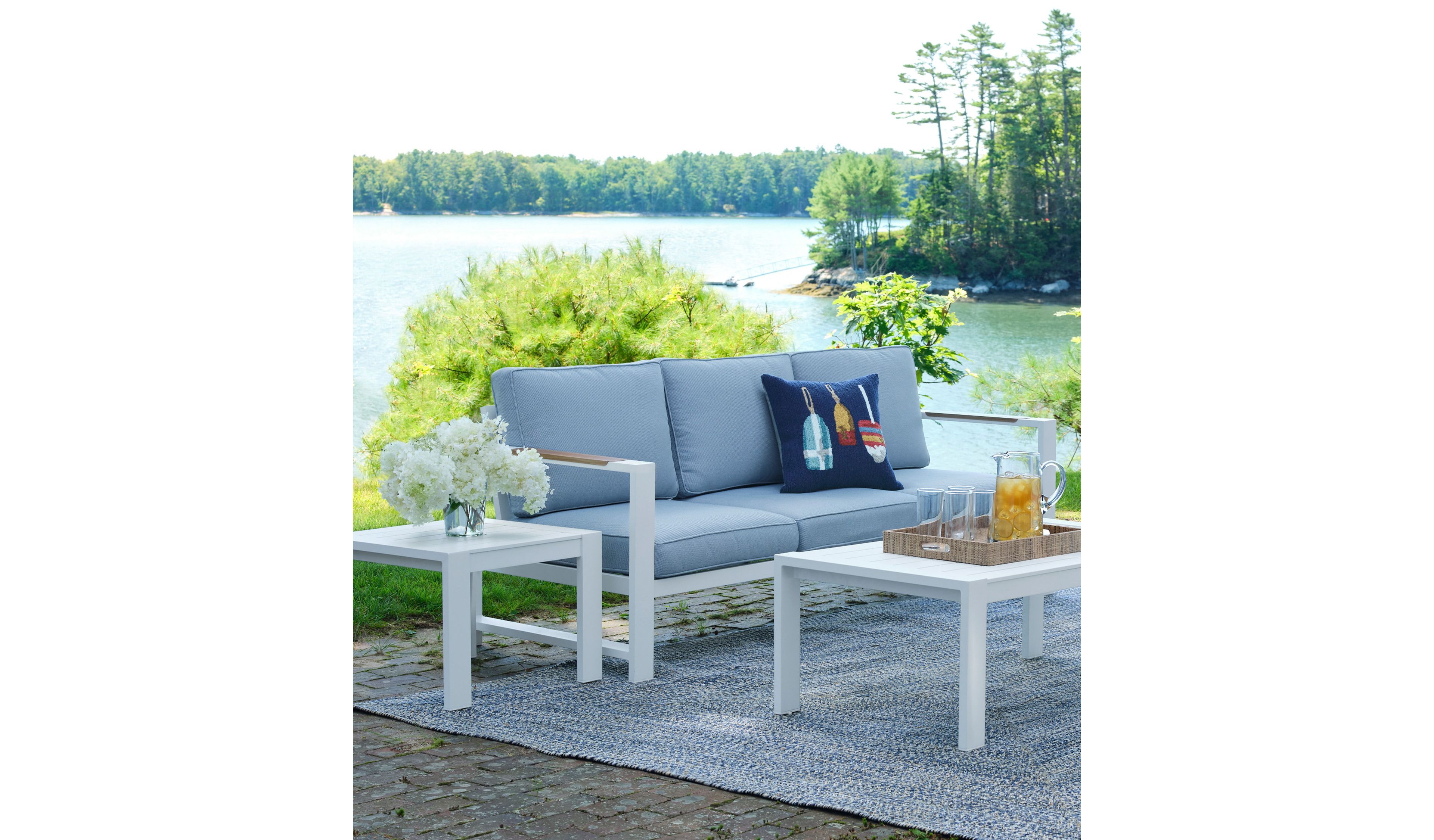 White Aluminum Deep Seating Side Table
