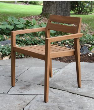 Contemporary Eucalyptus Stacking Dining Chair, Set of Four