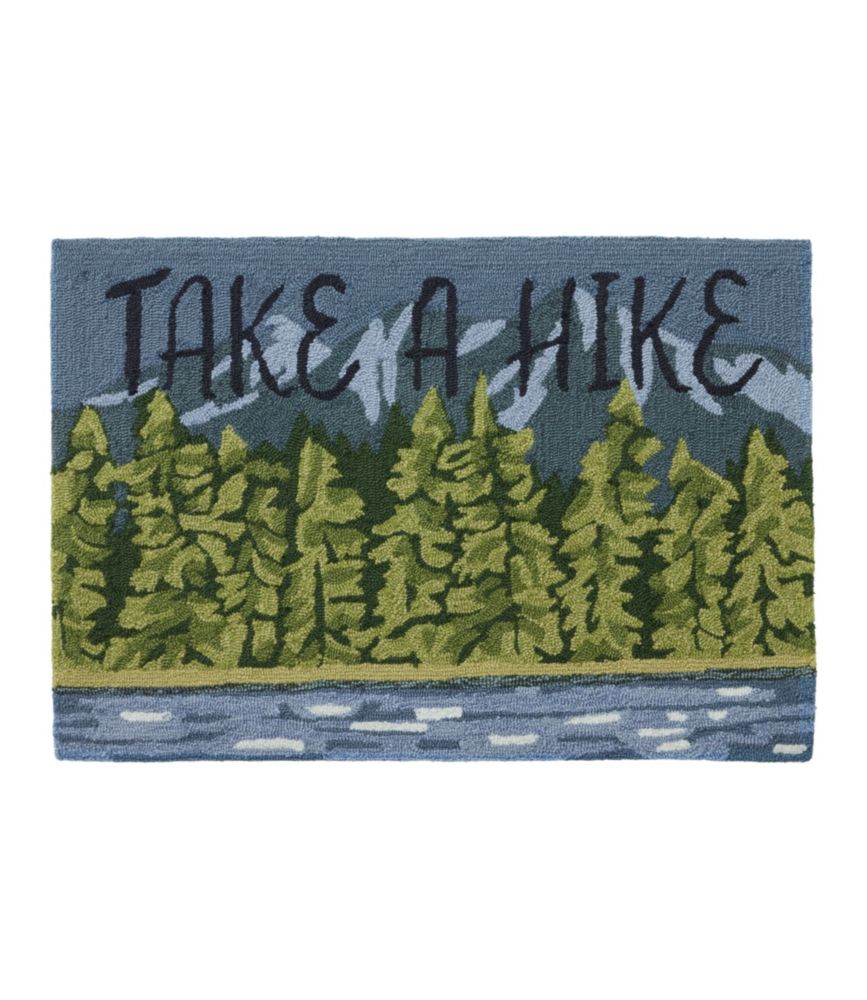 Indoor/Outdoor Vacationland Rug, Lakeside Mountain Scene, Multi, small image number 1