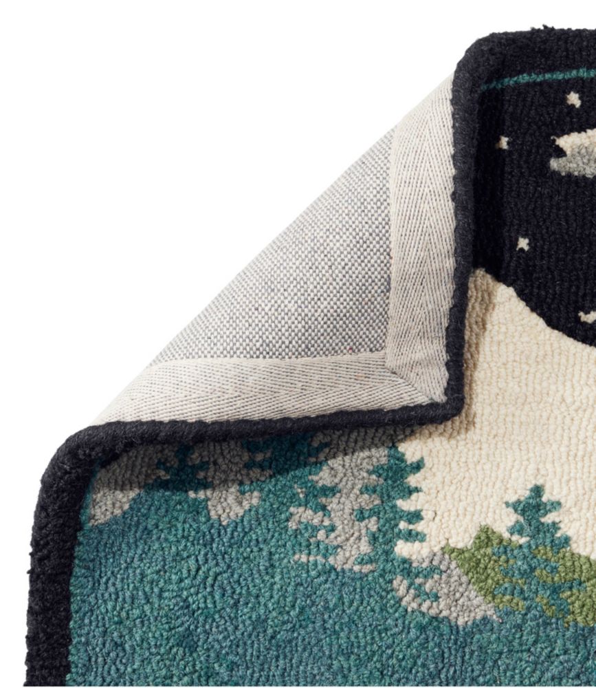 Wool Hooked Novelty Rug, Winter Woods