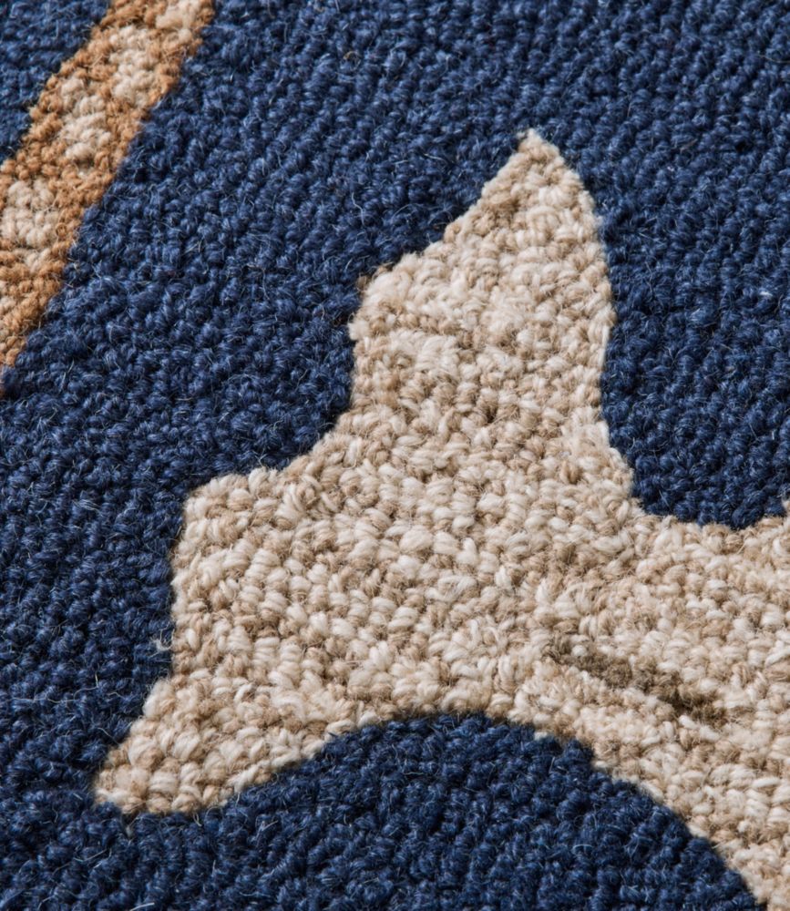 Wool Hooked Novelty Rug, Whale