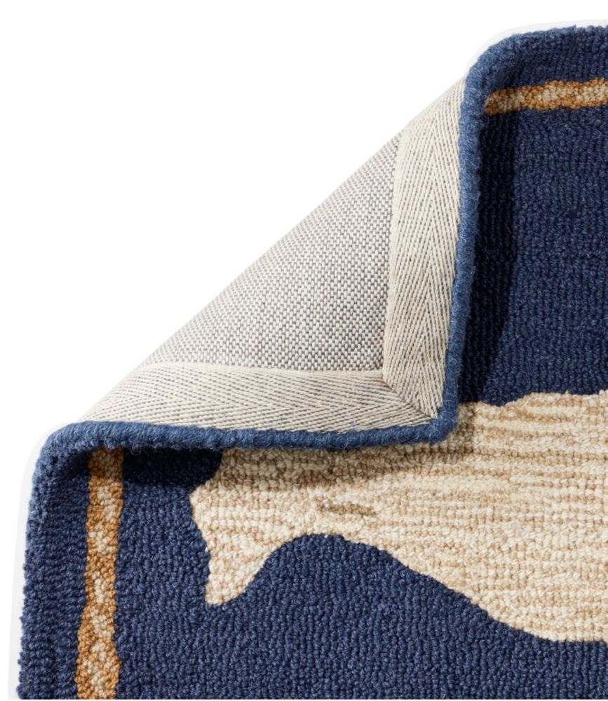 Wool Hooked Novelty Rug, Whale