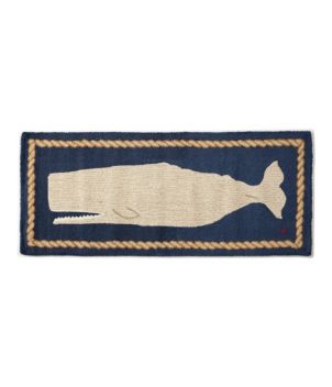 Wool Hooked Novelty Runner, Whale