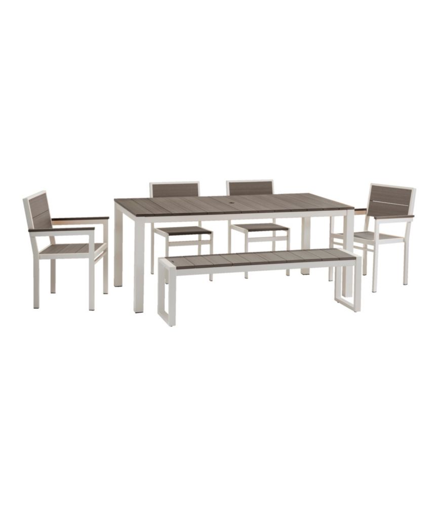 Aluminum/Recycled Poly Lumber Farmhouse Dining Set, White