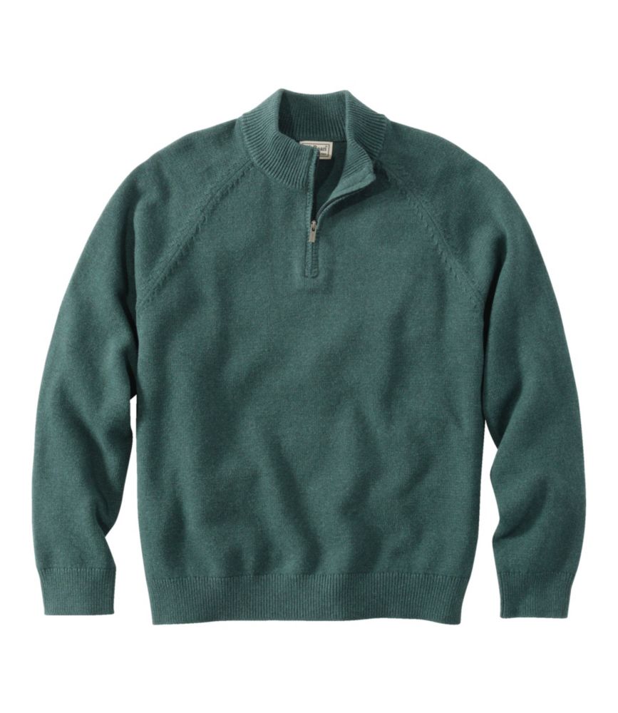 Men's Wicked Soft Cotton/Cashmere Sweater, Quarter-Zip