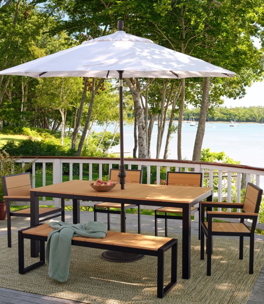 Aluminum/Recycled Poly Lumber Farmhouse Dining Set, Black